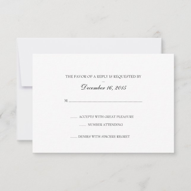 Tarjeta RSVP de invitación | Básica (Anverso)