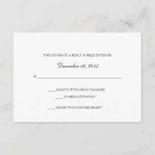 Tarjeta RSVP de invitación   Básicamente