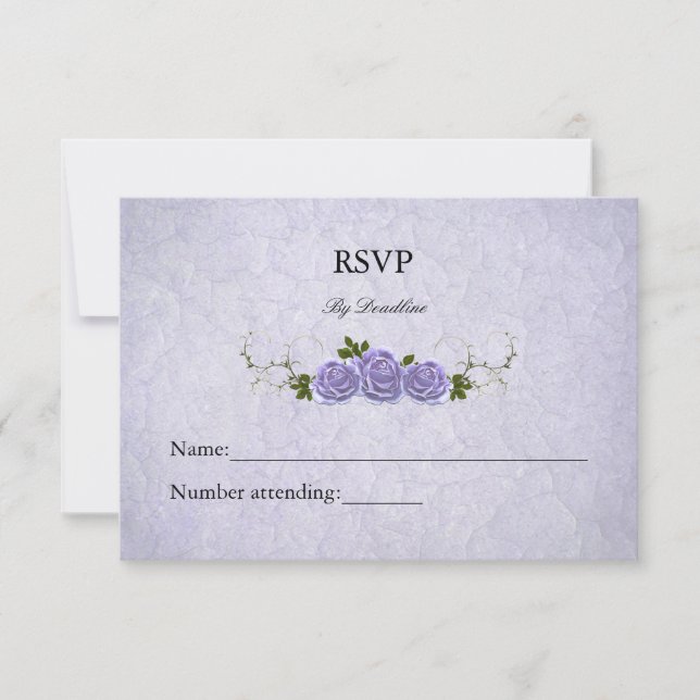 Tarjeta RSVP de invitación para Rosas Lavender (Anverso)