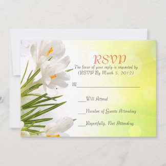 Tarjeta RSVP de Iris blanco de primavera soleado