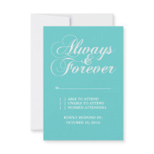 Tarjeta RSVP de Ivory Always y Forever Wedding