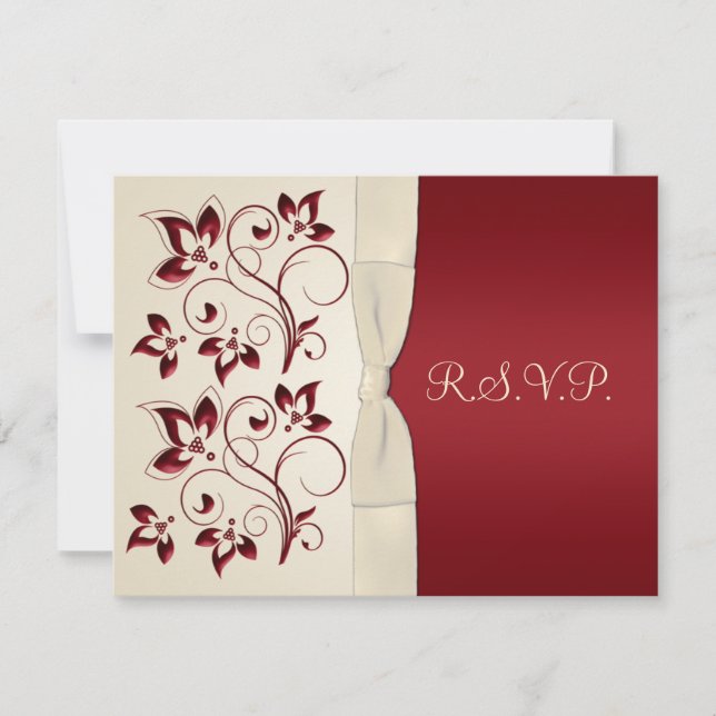 Tarjeta RSVP de Ivory and Claret (Anverso)