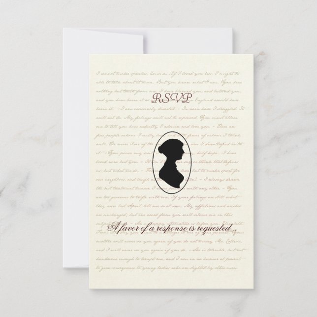 Tarjeta RSVP de Jane Austen Regency Wedding (Anverso)