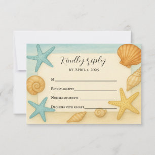 Tarjeta RSVP de Keepsake de la costa amigable con