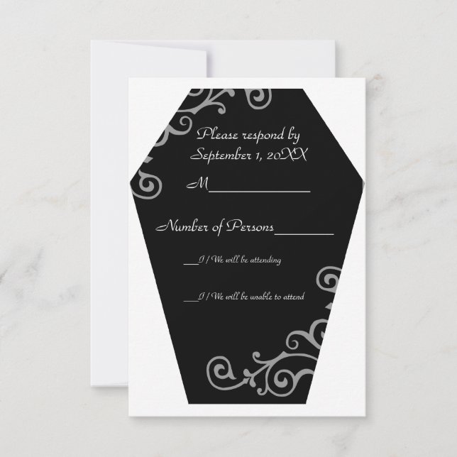 Tarjeta RSVP de Keranda Ebony (gris) (Anverso)