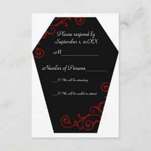 Tarjeta RSVP de Keranda Ebony (rojo)