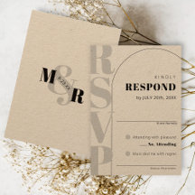 Tarjeta RSVP de Kraft Ampersand Modern Arch Weddin