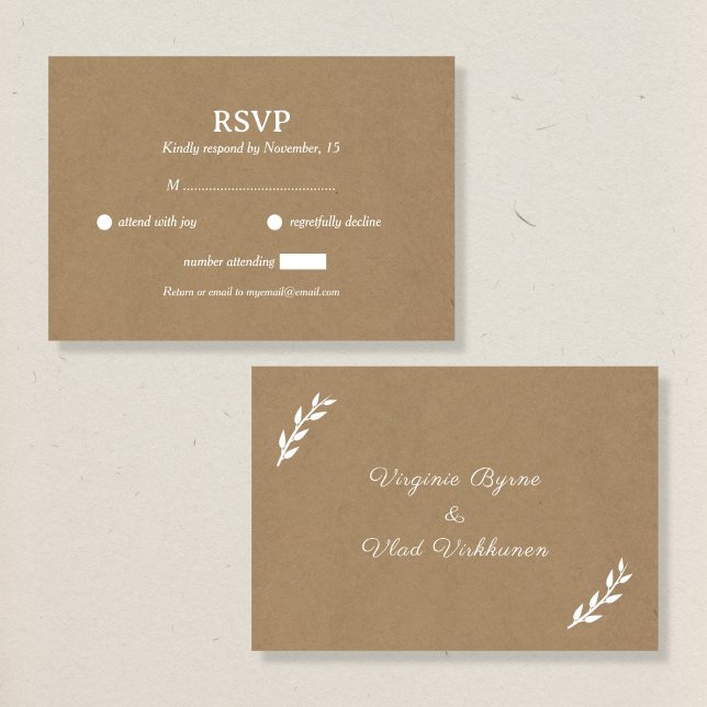 Tarjeta RSVP de Kraft & Rustic Wedding (Subido por el creador)