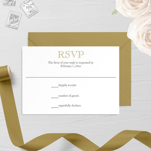Tarjeta RSVP de la antigua boda de oro (Subido por el creador)