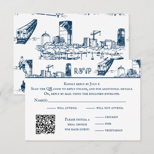 Tarjeta RSVP de la Armada del Toile de Boston (Anverso / Reverso)