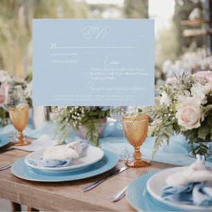 Tarjeta RSVP de la boda azul cielo