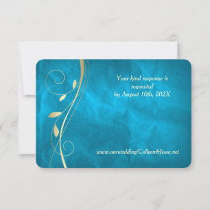 Tarjeta RSVP de la Boda Azul Verde azulada de la H