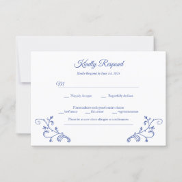 Tarjeta RSVP de la boda azul victoriana