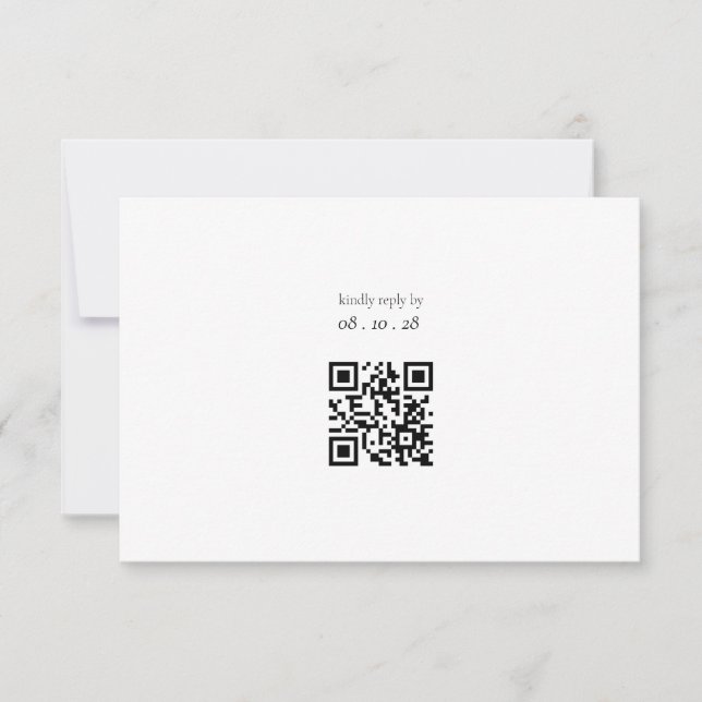 Tarjeta RSVP de la boda blanca y negra ultra Minim (Anverso)