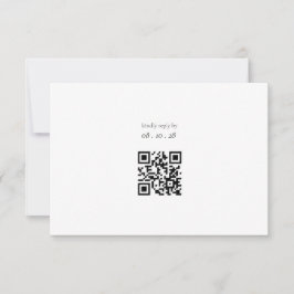 Tarjeta RSVP de la boda blanca y negra ultra Minim