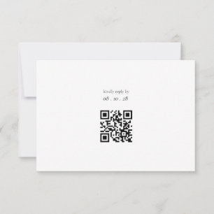 Tarjeta RSVP de la boda blanca y negra ultra Minim