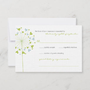 Tarjeta RSVP de la boda de amor de las flores de D