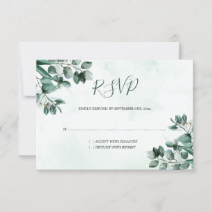 Tarjeta RSVP de la boda de color de agua del folla