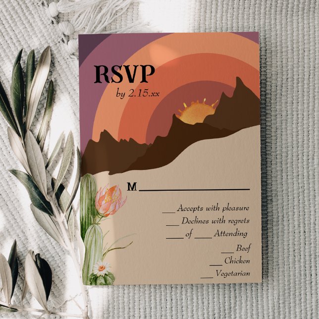 Tarjeta RSVP de la boda de destino del atardecer d (Subido por el creador)
