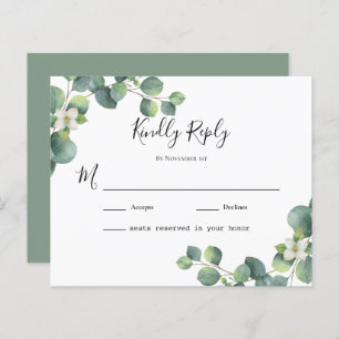 tarjeta RSVP de la boda de Eucalyptus Wedding
