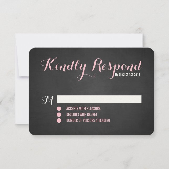 Tarjeta RSVP de la boda de guiones rusos de Rubor (Anverso)