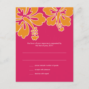 Tarjeta RSVP de la boda de Hibiscus Sweet