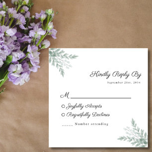 Tarjeta RSVP de la boda de la acuarela de Eucalypt