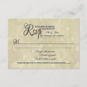 Tarjeta RSVP de la boda de la bella y la bestia