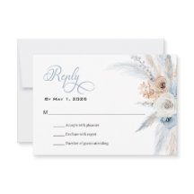 Tarjeta RSVP de la boda de la boda de Azure y Gold