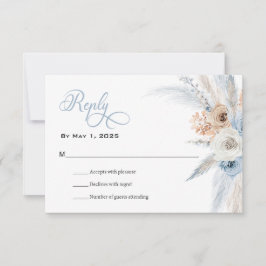 Tarjeta RSVP de la boda de la boda de Azure y Gold