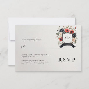 Tarjeta RSVP de la boda de la boda de la Anemone R