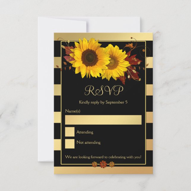 Tarjeta RSVP de la boda de la boda de la caída del (Anverso)