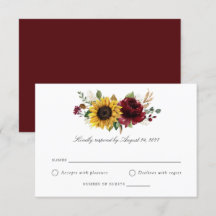 Tarjeta RSVP de la boda de la boda de los girasole