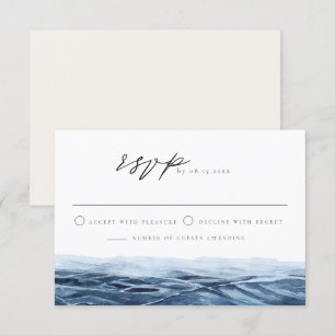 Tarjeta RSVP de la boda de la boda del Océano o La