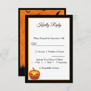 Tarjeta RSVP de la boda de la calabaza de Hallowee