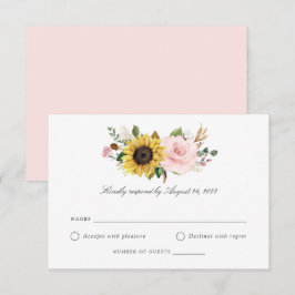 Tarjeta RSVP de la boda de la floración de los gir