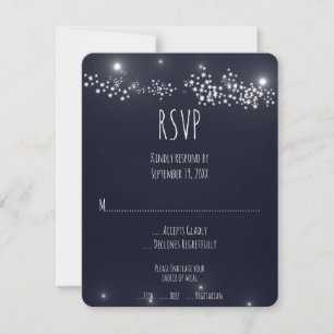 Tarjeta RSVP de la boda de la luz de las estrellas