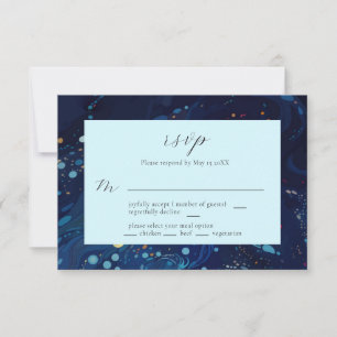 Tarjeta RSVP de la boda de la medianoche de Swirls