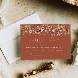 Tarjeta RSVP de la boda de la pequeña flor silvest