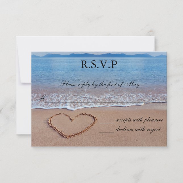 Tarjeta RSVP de la boda de la playa de Shore (Anverso)