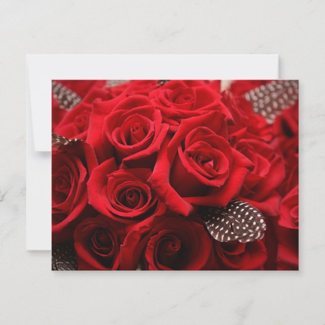Tarjeta RSVP de la boda de las rosas rojas 2 (Anverso)