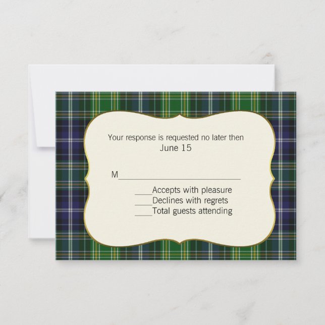 Tarjeta RSVP de la boda de MacKellar Tartan (Anverso)