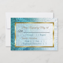 Tarjeta RSVP de la boda de manala azul