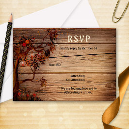 Tarjeta RSVP de la boda de otoño de las luces romá