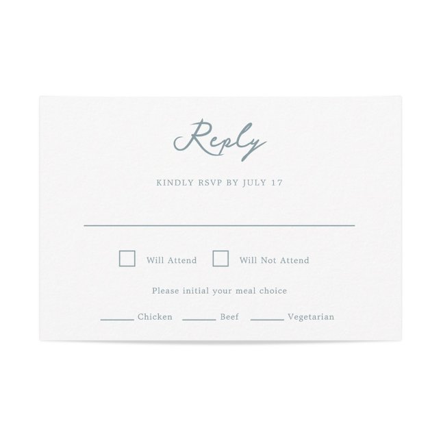 Tarjeta RSVP de la boda de Pensacola (Pensacola Wedding RSVP in Dusty Blue)