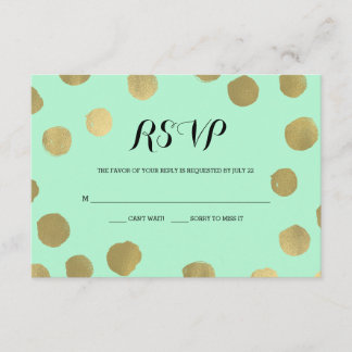 Tarjeta RSVP de la boda de puntos de la menta y la