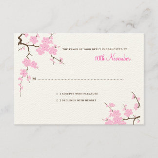 Tarjeta RSVP de la boda de Sakura dulce