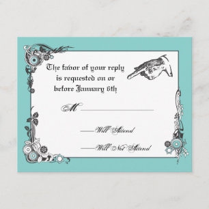 Tarjeta RSVP de la boda de Steampunk en Victoria