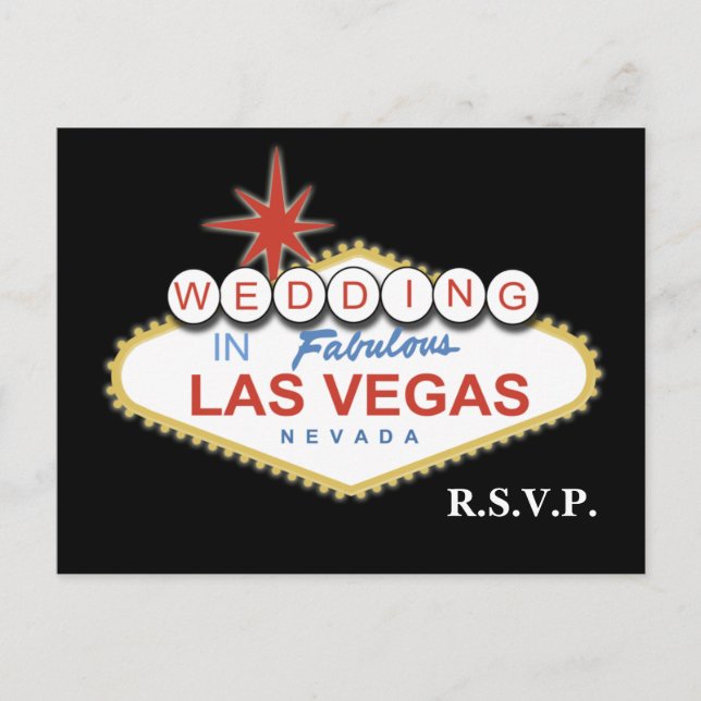 Tarjeta Rsvp de la boda de Vegas (Anverso)