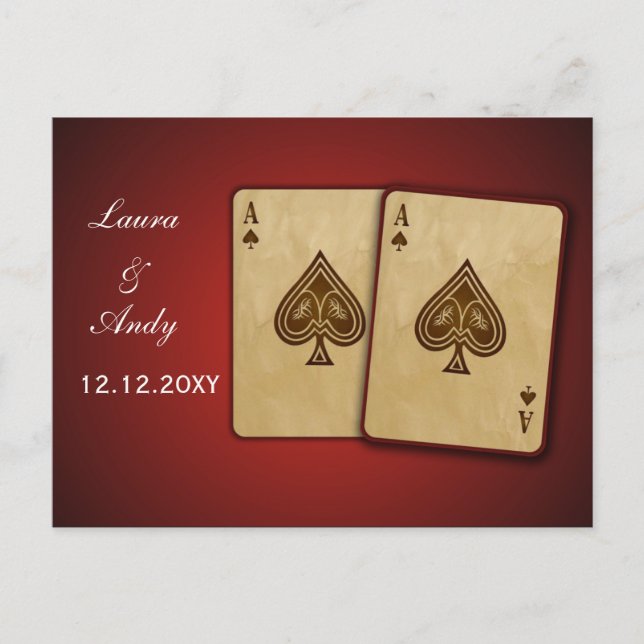 Tarjeta Rsvp de la boda de Vegas (Anverso)